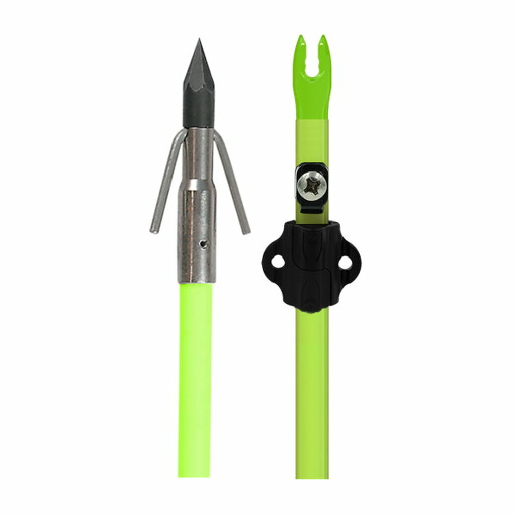 Muzzy Bowfishing Classic Chartreuse Fish Arrow With Bottle Slide